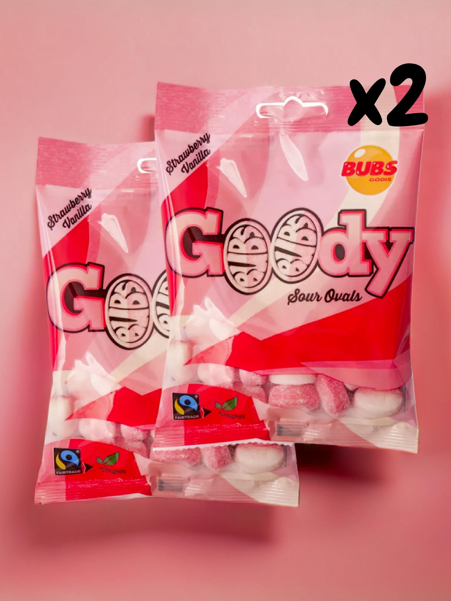 Bubs Sour Strawberry & Vanilla Ovals x2