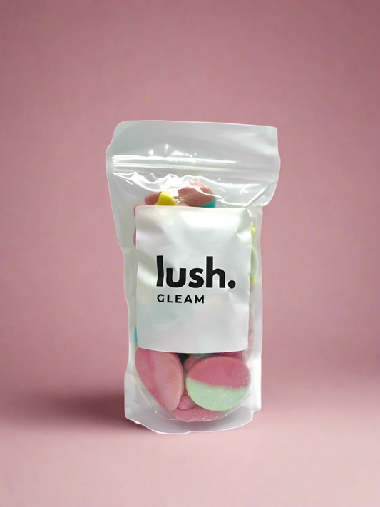 LushGleam Swedish Candy Bubs Mix, S. Front packet.